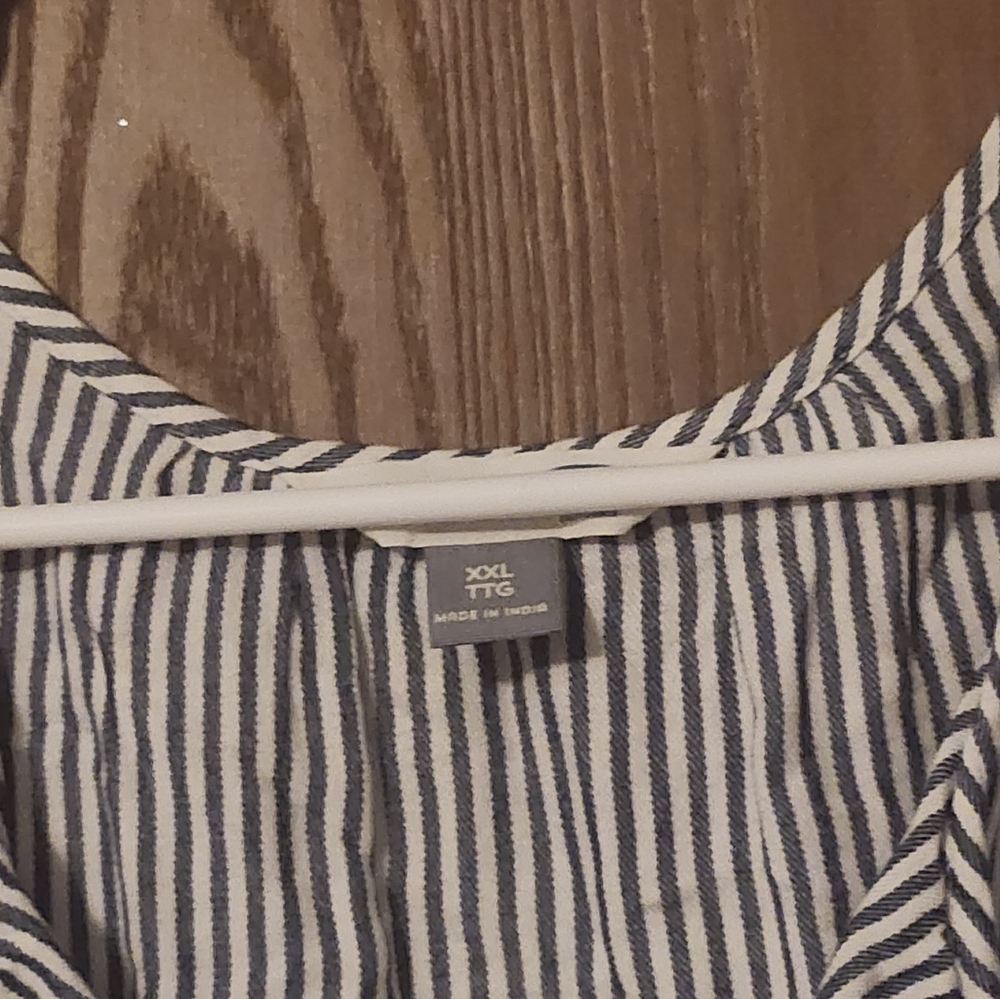 Old Navy Blue and White Striped Tunic with Embroidery - Picture 2 of 3
